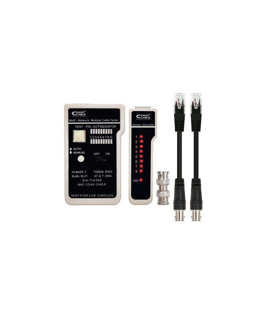 Nanocable TESTEADOR PARA CABLE RJ11/RJ12/RJ45, COAXIAL - Imagen 1