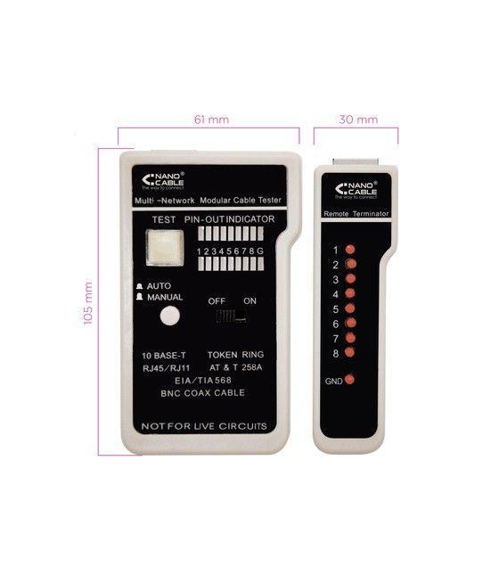 Nanocable TESTEADOR PARA CABLE RJ11/RJ12/RJ45, COAXIAL - Imagen 3