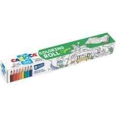 Set coloring roll jungle + 8 pencils carioca 42978