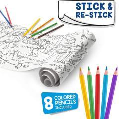 Set coloring roll jungle + 8 pencils carioca 42978