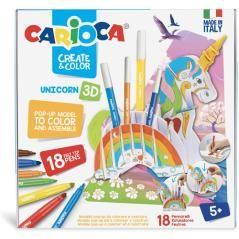 Set create & color unicorn 3d carioca 42986