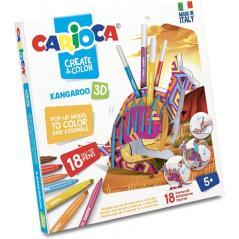 Set create & color kangaroo 3d carioca 42903