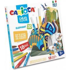 Set create & color elephant 3d carioca 42902