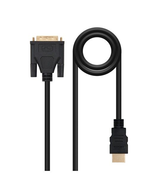 Nanocable HDMI - DVI, 3m HDMI tipo A (Estándar) Negro - Imagen 1