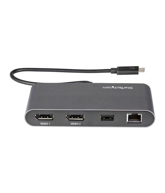StarTech.com Mini Docking Station Thunderbolt 3 - Mini Replicador de Puertos TB3 para Dos Monitores DisplayPort de 4K a 60Hz - G