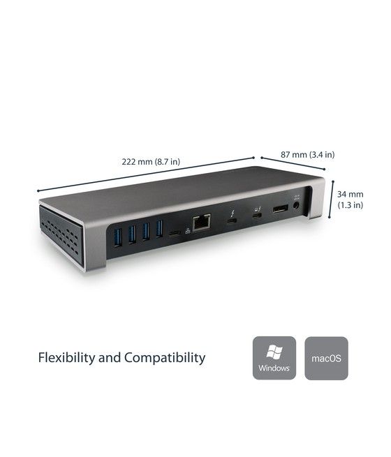StarTech.com Dock Thunderbolt 3 para Pantalla Doble 4K 60Hz y 6x Puertos USB 3.0 - Imagen 8