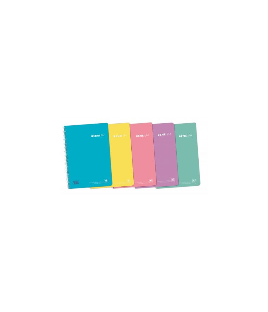 Cuaderno espiral + tp fº 80h 4x4 c/m - surtido pastel enri 400150287 pack 5 unidades