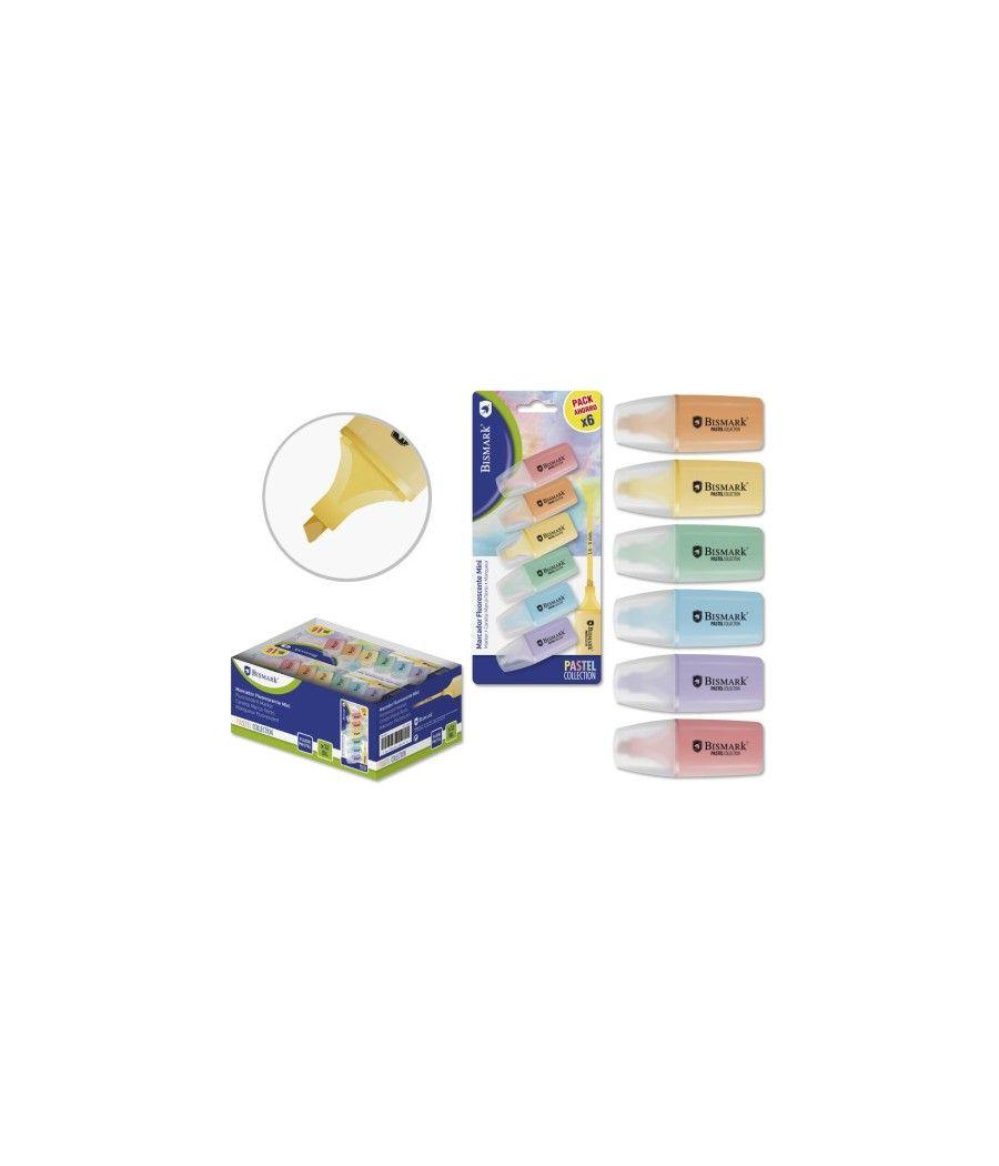 Bismark mini rotulador fluorescente pastel blister 6 uds