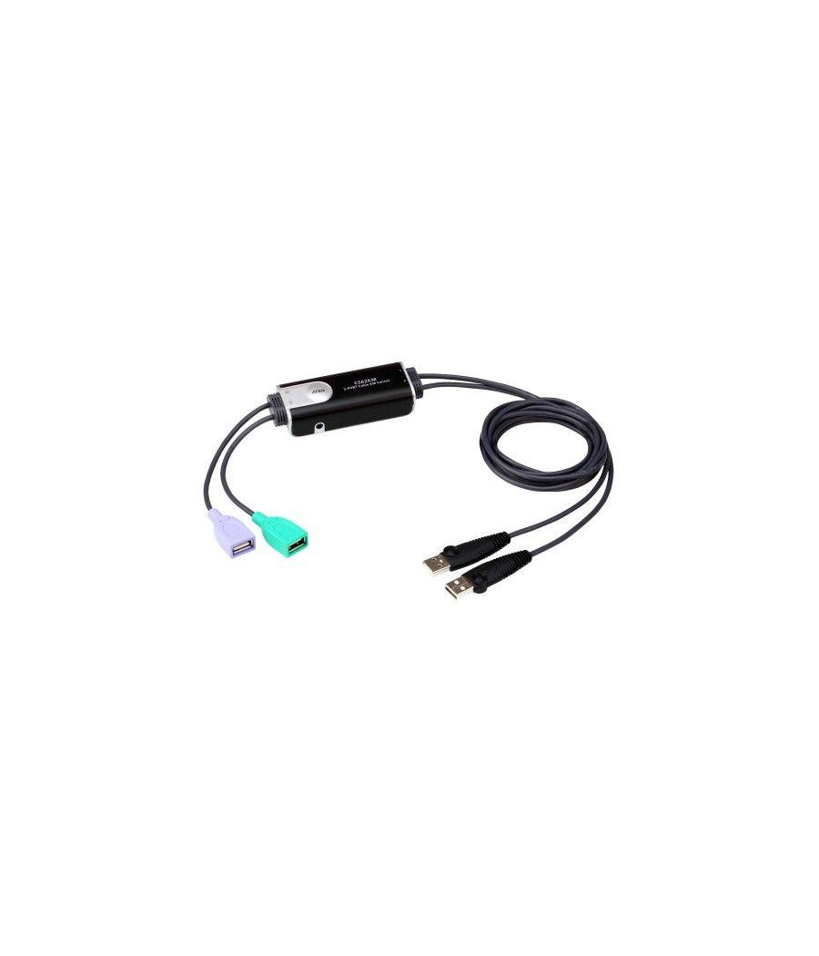 Aten cs62km-at cable para video, teclado y ratón (kvm) negro 1,8 m
