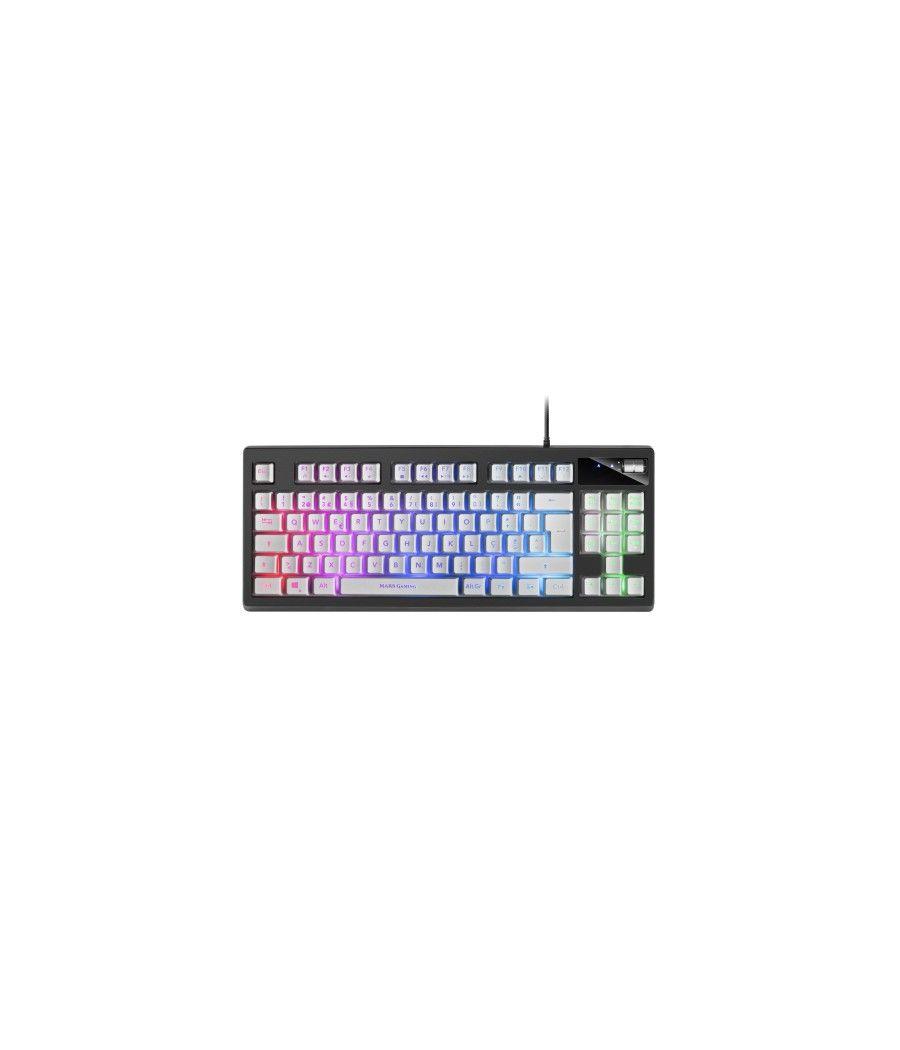 Mars gaming mkaxwpt teclado usb portugués negro, blanco