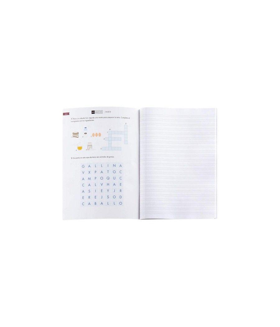 Cuaderno grapado a4 50hojas pauta 3mm mr con ejercicios rubio miquelrius 8145.