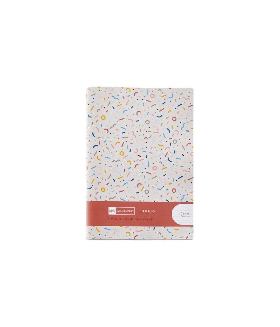 Cuaderno grapado 4º 32hojas pauta 4mm mr con ejercicios rubio miquelrius 8142