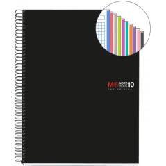 Cuaderno espiral nb-18 a5 200 hojas 5x5mm polipropileno negro miquelrius 47044