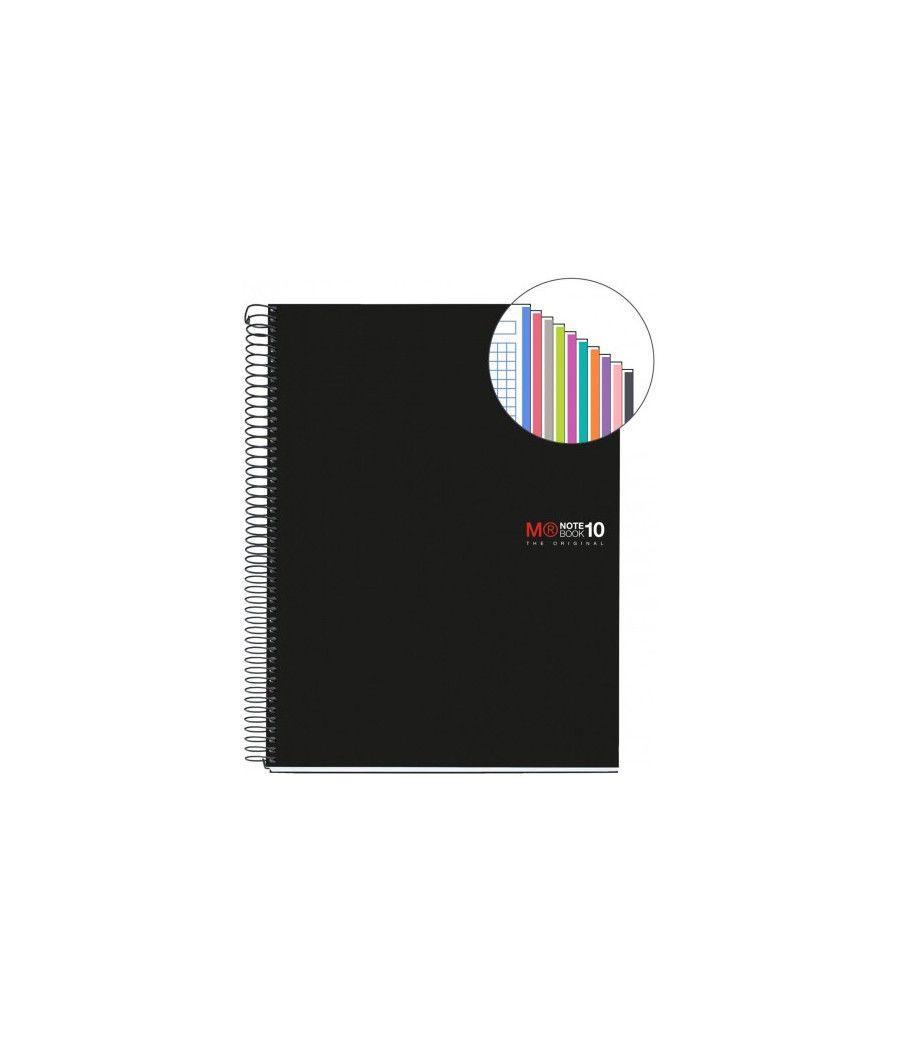 Cuaderno espiral nb-18 a5 200 hojas 5x5mm polipropileno negro miquelrius 47044