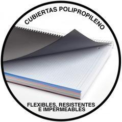 Cuaderno espiral nb-18 a5 200 hojas 5x5mm polipropileno negro miquelrius 47044