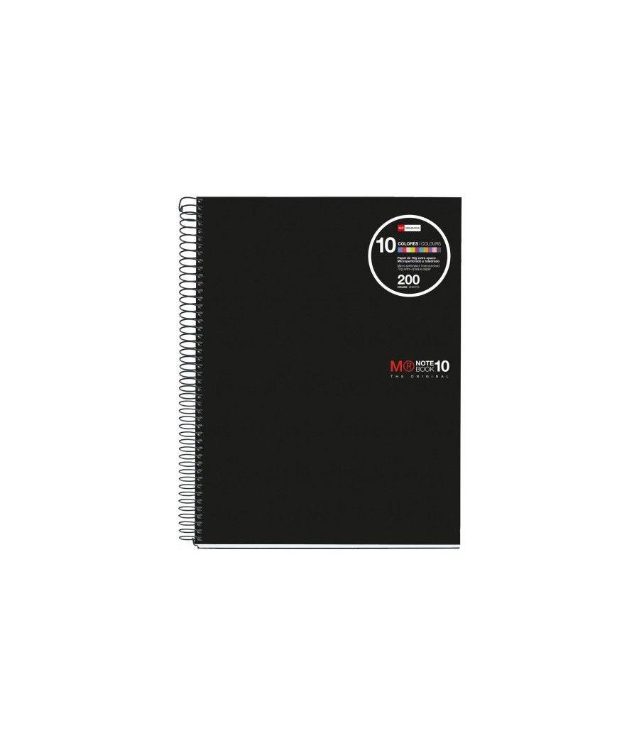 Cuaderno espiral nb-10 a4 200 hojas 5x5mm polipropileno negro miquelrius 47009