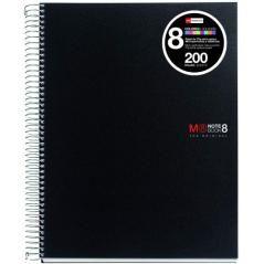 Cuaderno espiral nb-8 a4 200 hojas 5x5mm polipropileno negro miquelrius 42006