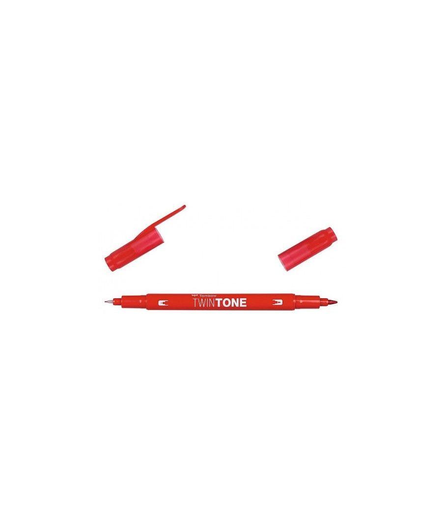 Rotulador mono twin permanente con doble punta fina y gruesa. rojo. tombow os-tme25 pack 10 unidades