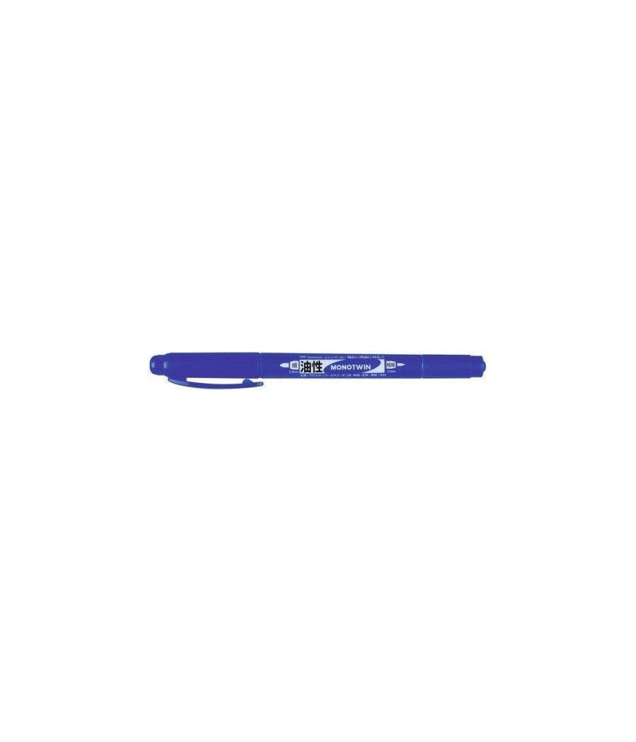 Rotulador mono twin permanente con doble punta fina y gruesa. azul. tombow os-tme15 pack 10 unidades