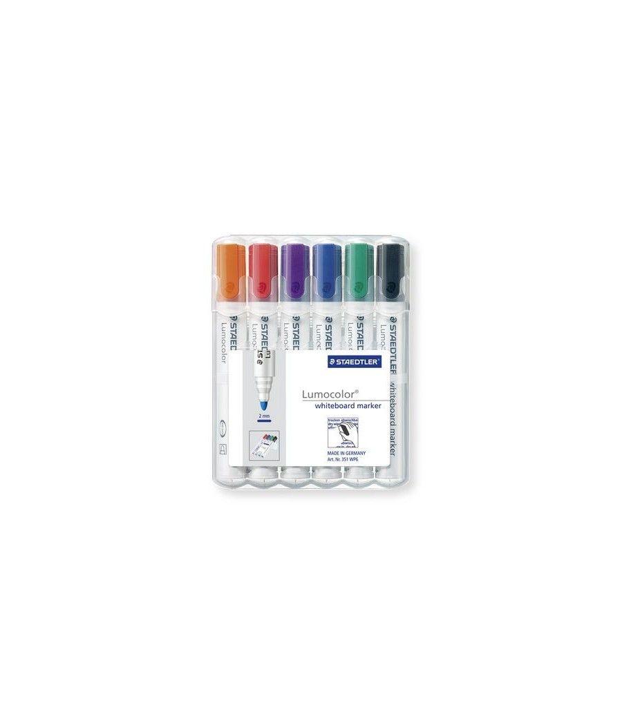 Estuche 6 pzas lumocolor whiteboard marker 351, surt. staedtler 351 wp6