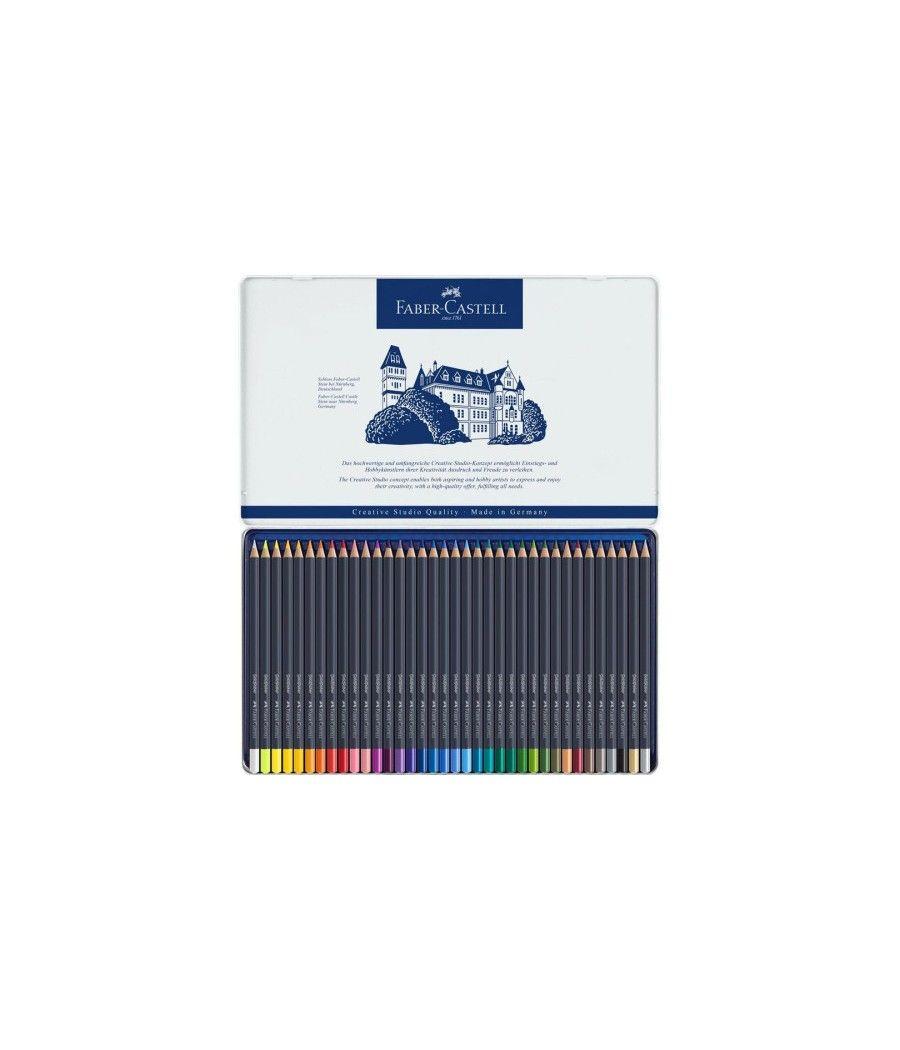 Estuche de metal con 36 lápices de colores goldfaber. faber castell 114736