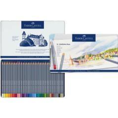 Estuche de metal con 36 lápices de colores acuarelables goldfaber. faber castell 114636