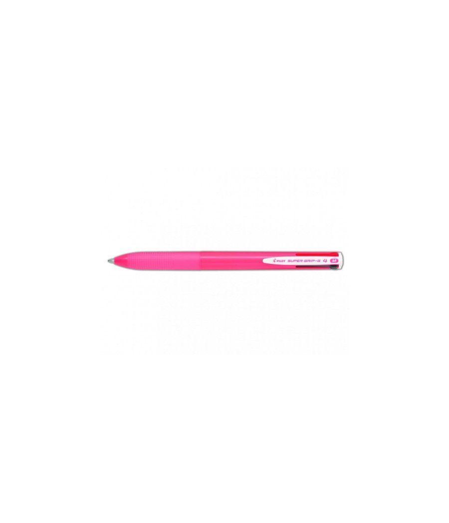 Boligrafo supergrip g - 4 colores - cuerpo color- rosa pilot bpkgg-35m-p