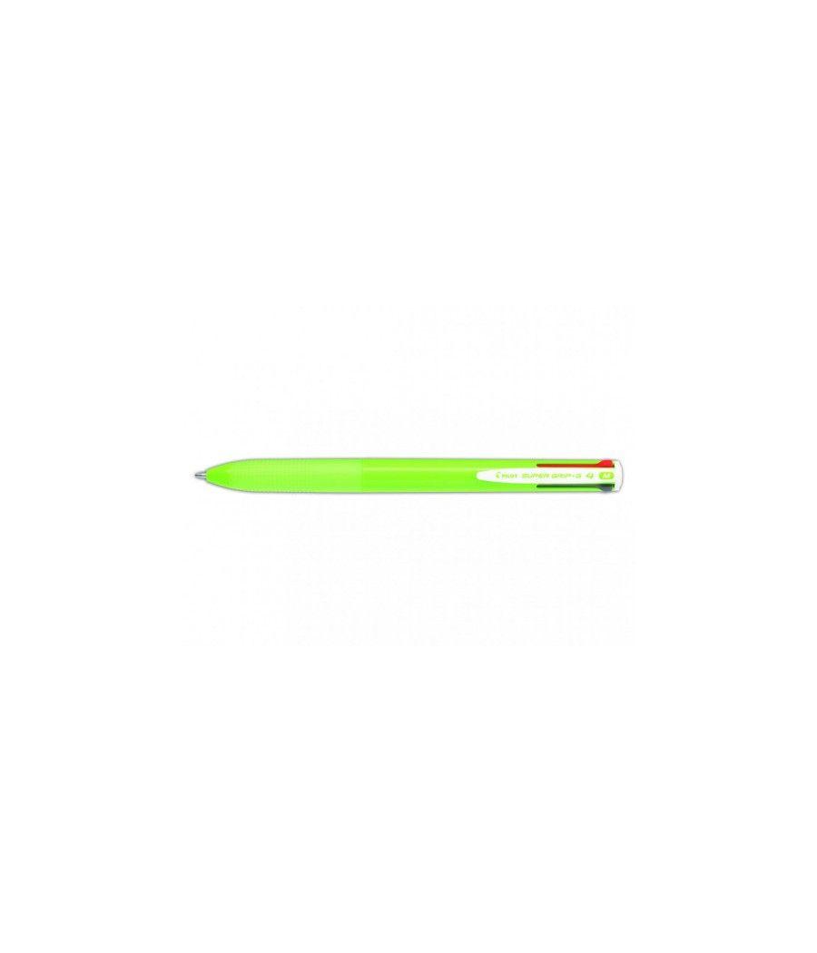 Boligrafo supergrip g - 4 colores - cuerpo color- verde lima pilot bpkgg-35m-lg