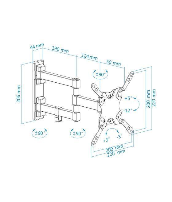 TooQ LP2142TNL-B soporte para TV 106,7 cm (42") Negro - Imagen 13