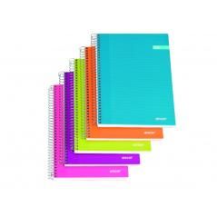 Cuaderno tapa forrada a5 cuadros 5x5 120 hojas 70g surtido moda classic stripes ancor 040098 pack 8 unidades