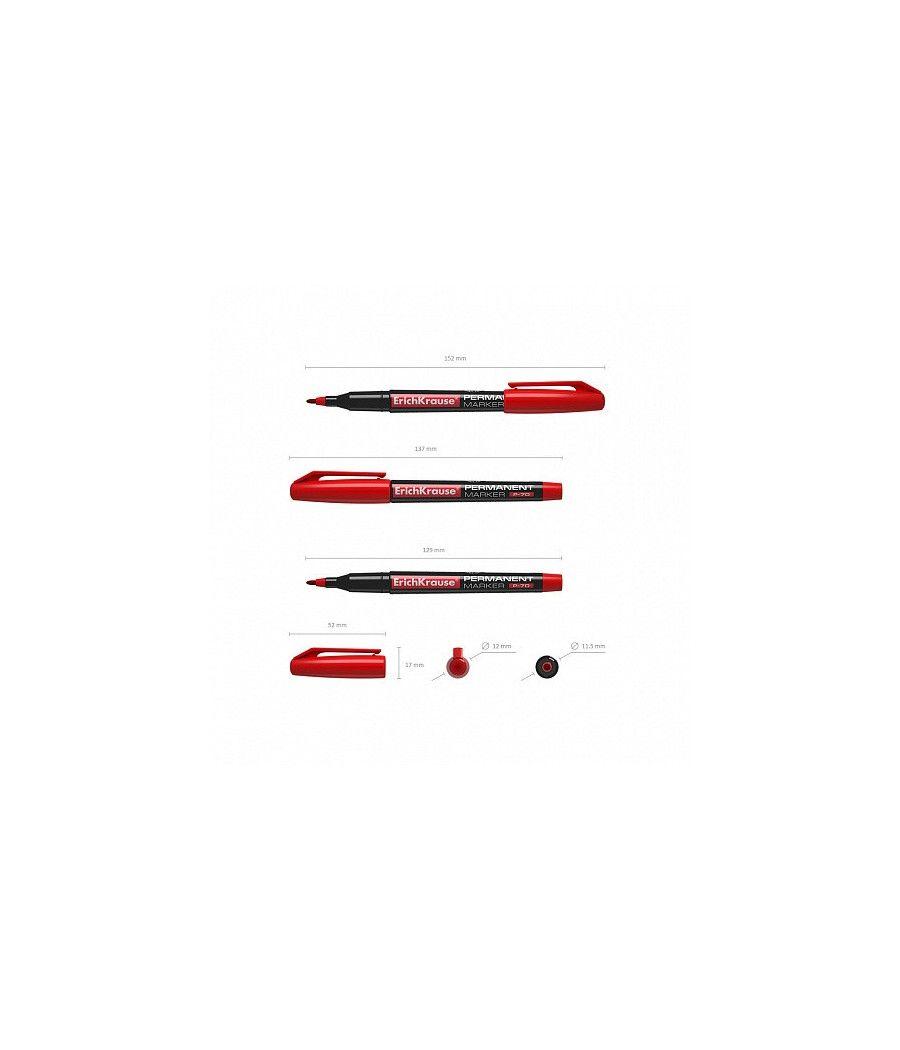 Marcador permanente p-70, color: rojo erich krause 37075 pack 12 unidades