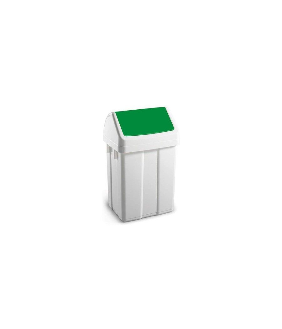 Dahi 5062 papelera 55 l rectangular verde, blanco