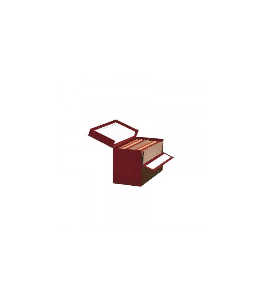 Caja transferencia folio doble lomo carton forrado en geltex (39x25,5x20 cm) rojo mariola 1689ro