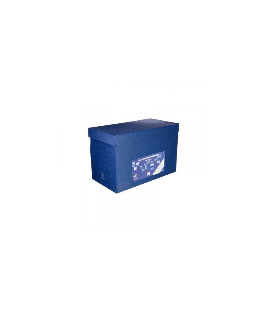 Caja transferencia folio doble lomo carton forrado en geltex (39x25,5x20 cm) azul mariola 1689az