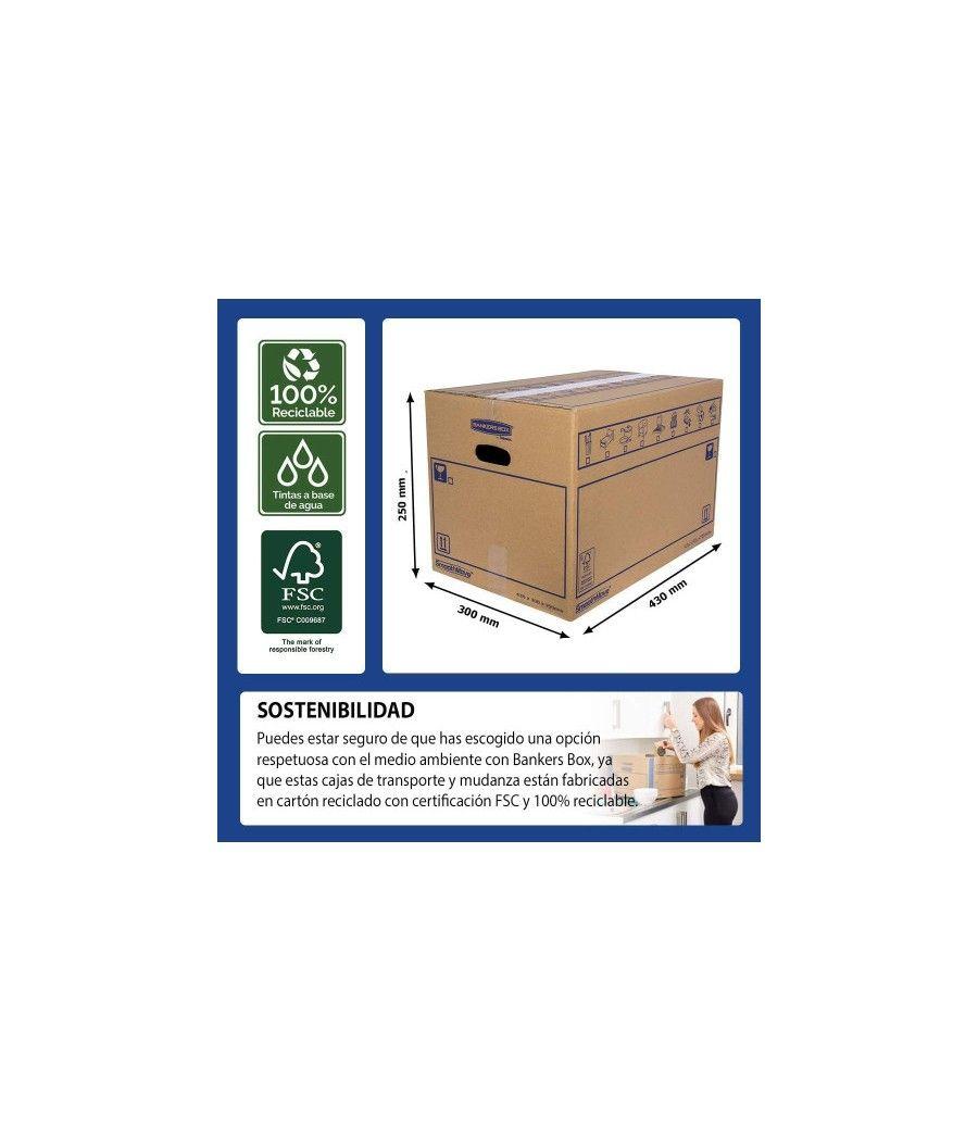 Caja de mudanza montaje manual m 430x300x250. cartón simple bankers box 6208301 pack 10 unidades