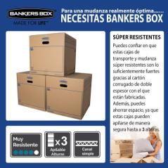 Caja de mudanza montaje manual m 430x300x250. cartón simple bankers box 6208301 pack 10 unidades