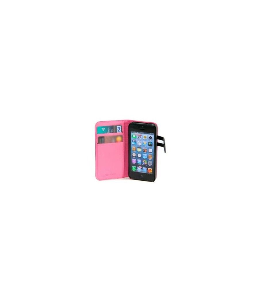 Funda wazzabee para iphone 5 polipiel, marco interior plastico, cierre magnetico, rosa (wb-m30wp-pk)