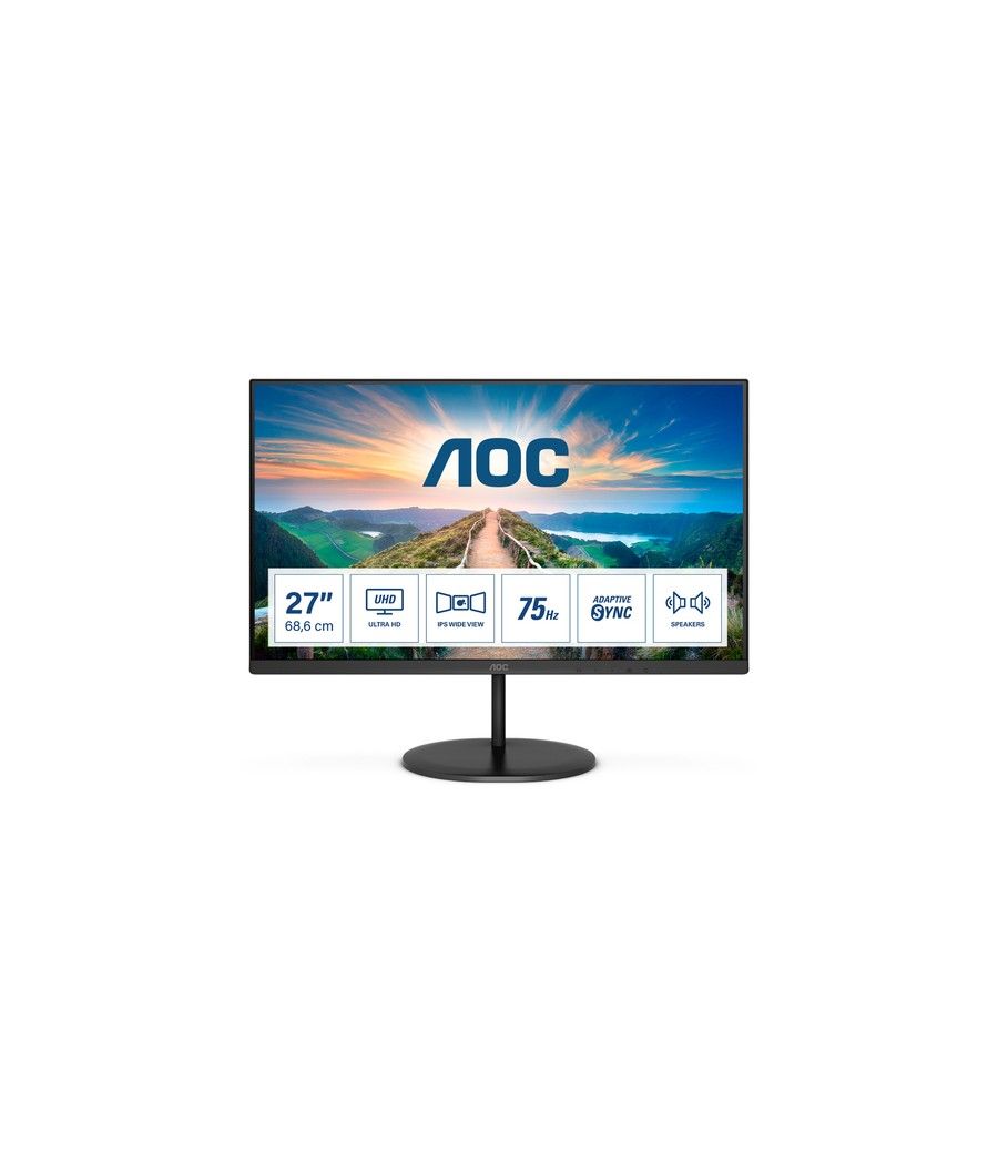 AOC V4 U27V4EA pantalla para PC 68,6 cm (27") 3840 x 2160 Pixeles 4K Ultra HD LED Negro - Imagen 1