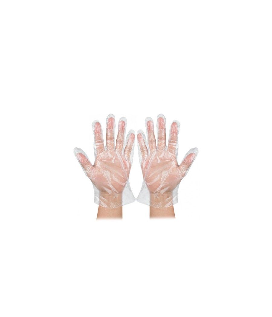 Bolsa de 100 guantes higienicos desechables transparentes talla única ed0024ct3 pack 10 unidades