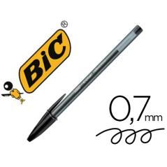 Bolígrafo bic cristal ultrafine punta forma aguja 0,7 mm negro pack 20 unidades