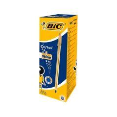 Bolígrafo bic cristal celebration oro tinta azul unidad pack 20 unidades