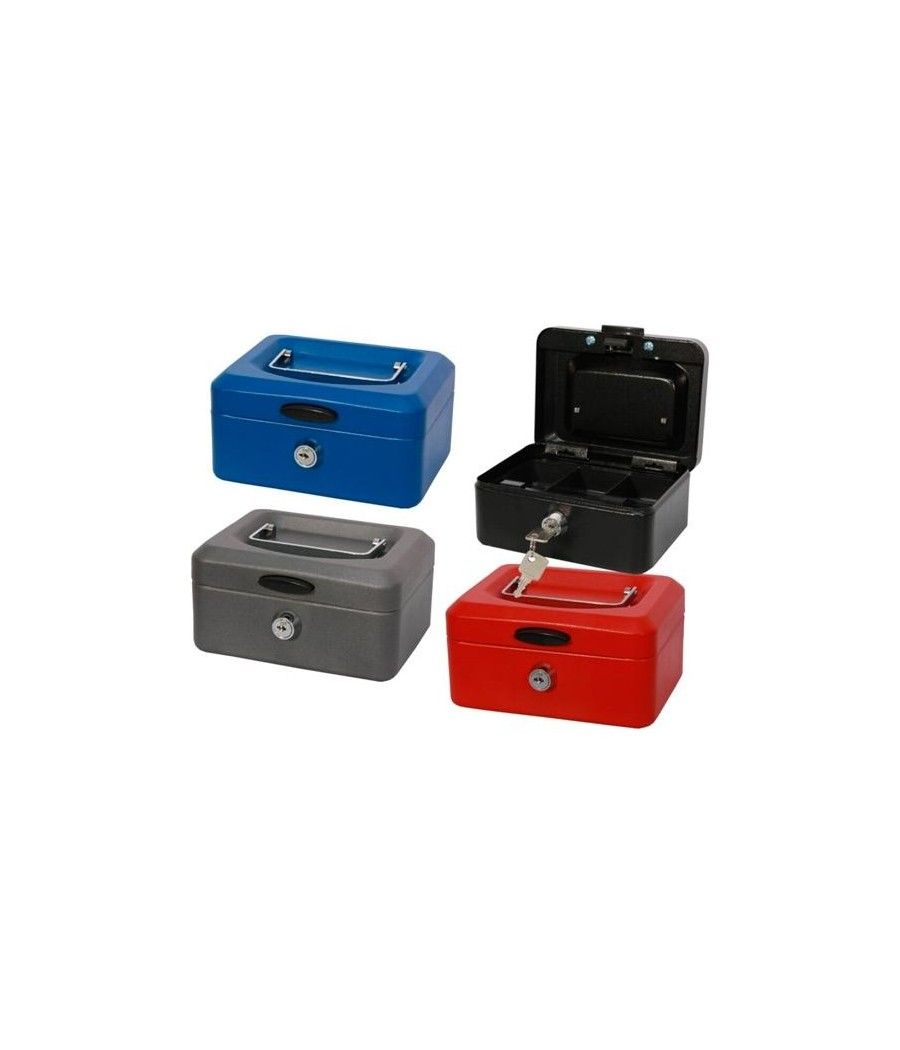 Bismark caja de caudales de metal pequeña 15x8x11cm con bandeja y cierre colores surtidos