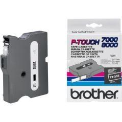 Brother cinta rotuladora laminada blanco sobre negro de 12mmx8m