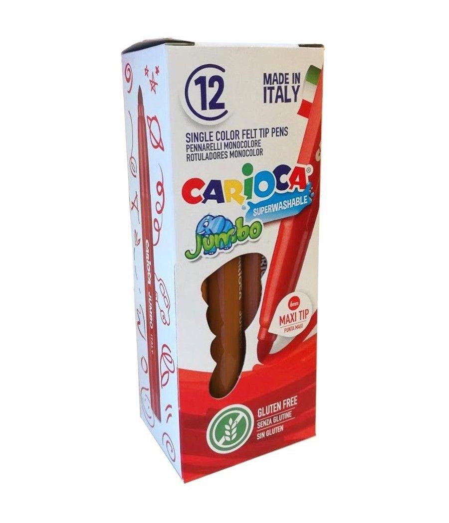 Carioca rotulador jumbo punta maxi marrón - caja de 12