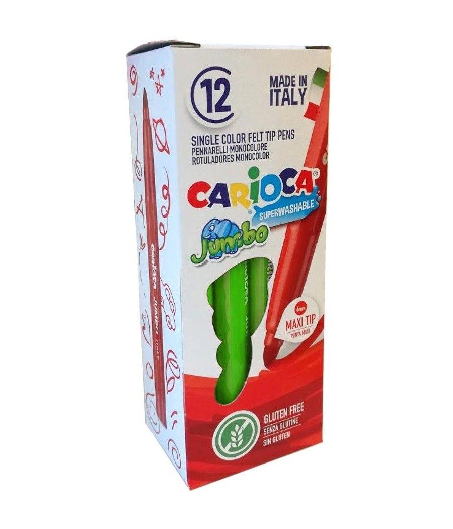Carioca rotulador jumbo punta maxi verde claro - caja de 12