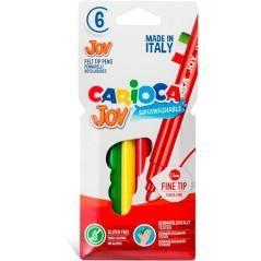 Carioca rotulador joy punta fina colores surtidos estuche 6 ud