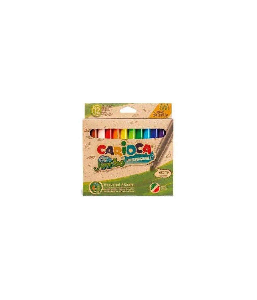 Carioca estuche 12 rotuladores jumbo eco family punta maxi c/surtidos