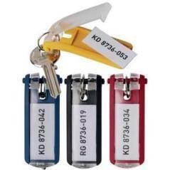 Durable llavero key clip con etiqueta siempre visible rojo -bolsa 6u-