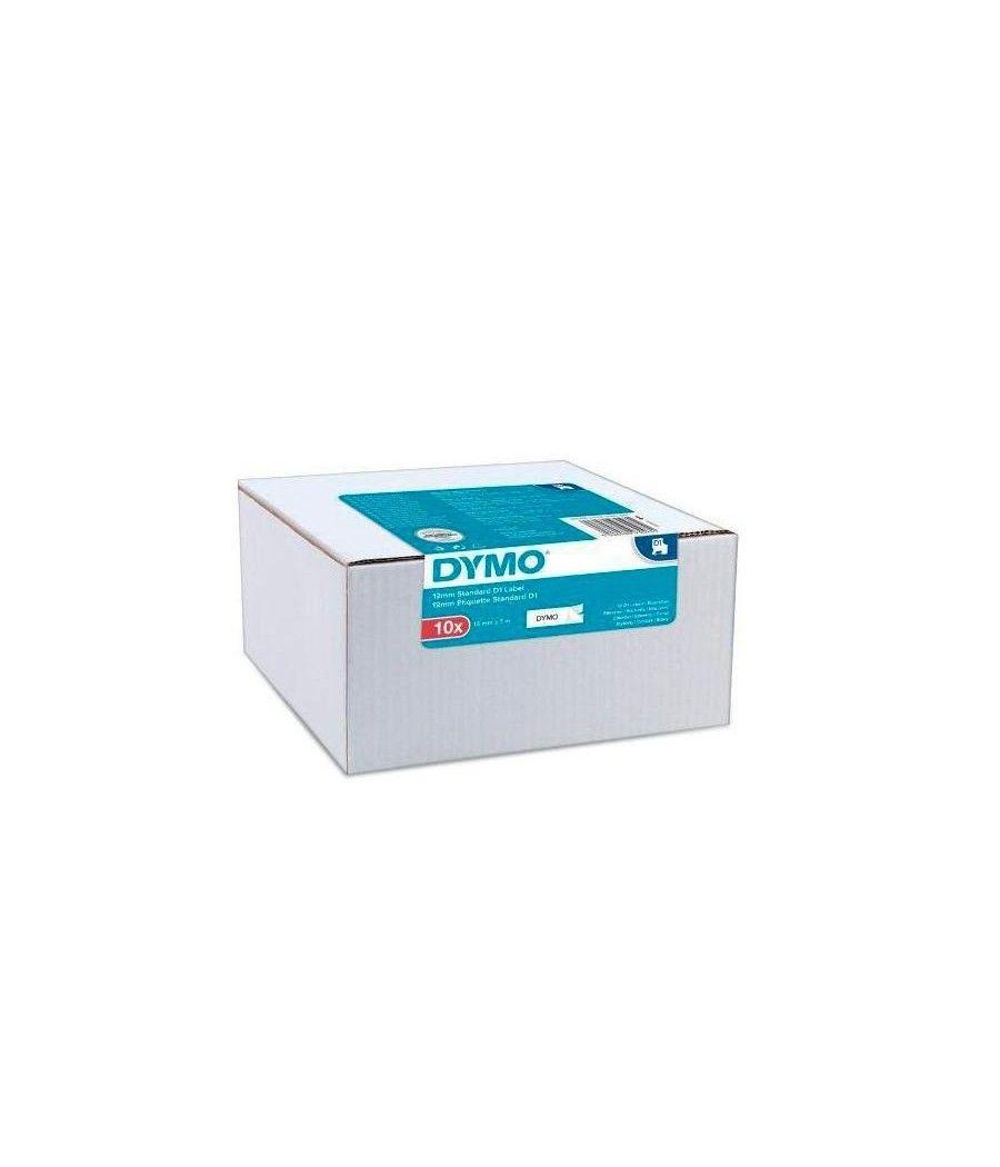 Dymo d1 cinta autoadhesiva estándar, negro sobre blanco, 9mmx7m, pack de 10 s0720680 (41913)
