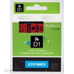 Dymo cinta de transferencia termica d1 53717. etiquetas estándar negro sobre rojo de 24mmx7m. poliester autoadhesiva. rotuladora